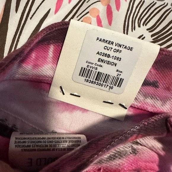AGOLDE Parker Denim Shorts Envision Tie Dye 27 NWT - Picture 7 of 8